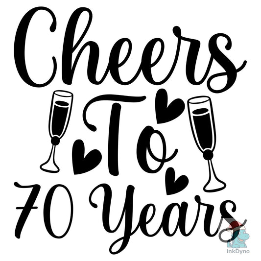 70th Birthday Seventy Design - DTF Transfer