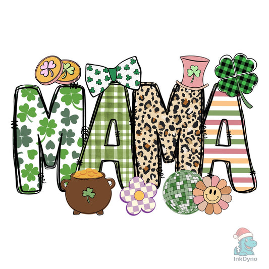 Mama St Patricks Day Lettered Doodle - DTF Transfer