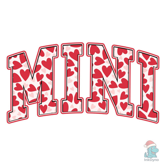 Mini Hearts Valentines Day Retro Varsity - DTF Transfer