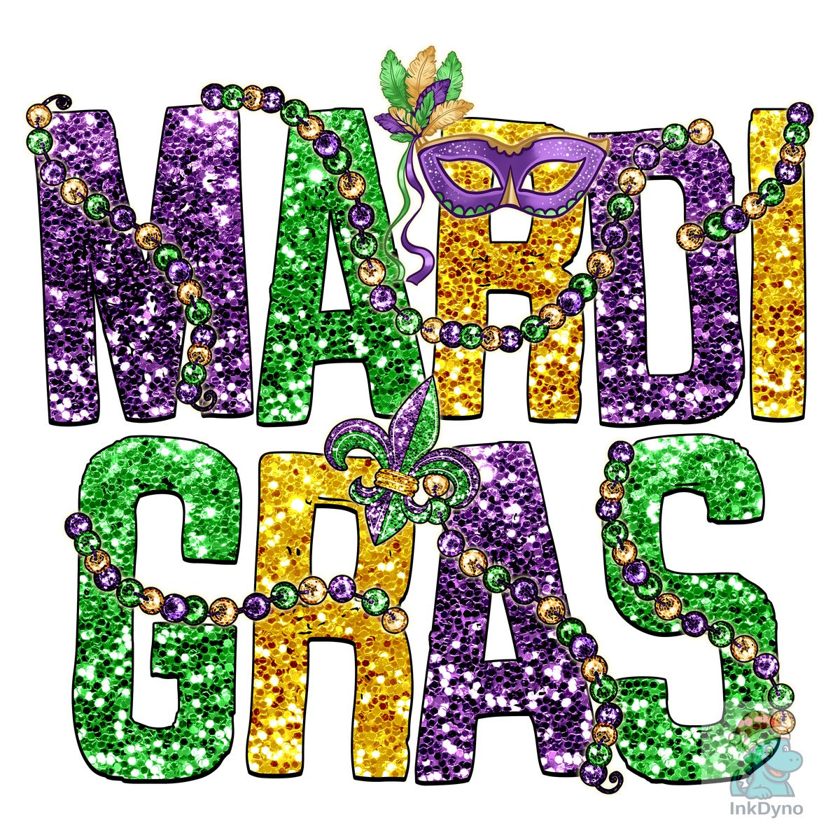 Mardi Gras Faux Sequin Glitter Sublimate