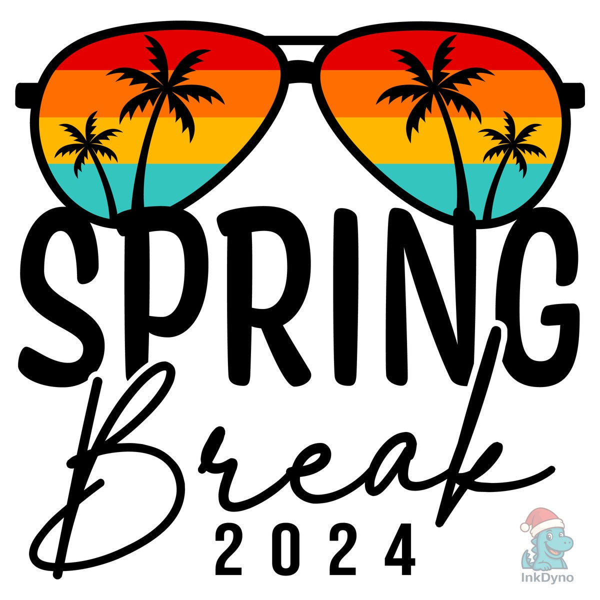 Spring Break 2024 Retro Palm Sunglasses