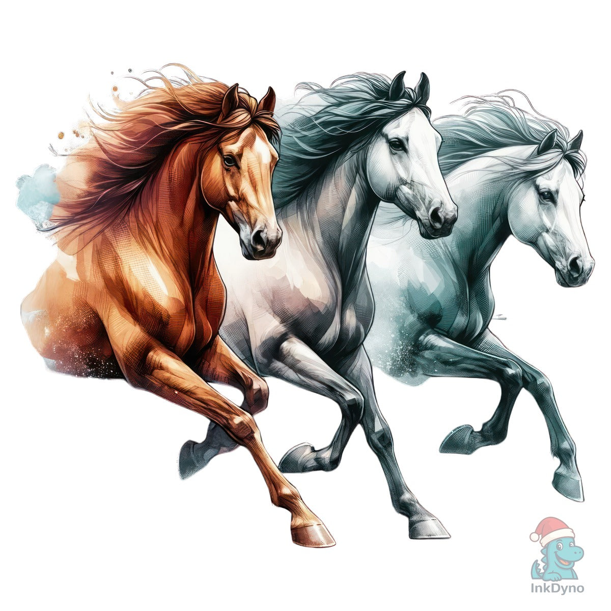 3 Horses Horses Sublimation Design