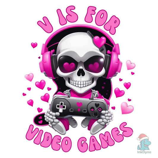 V is for Video Games Anti Valentine - DTF Transfer
