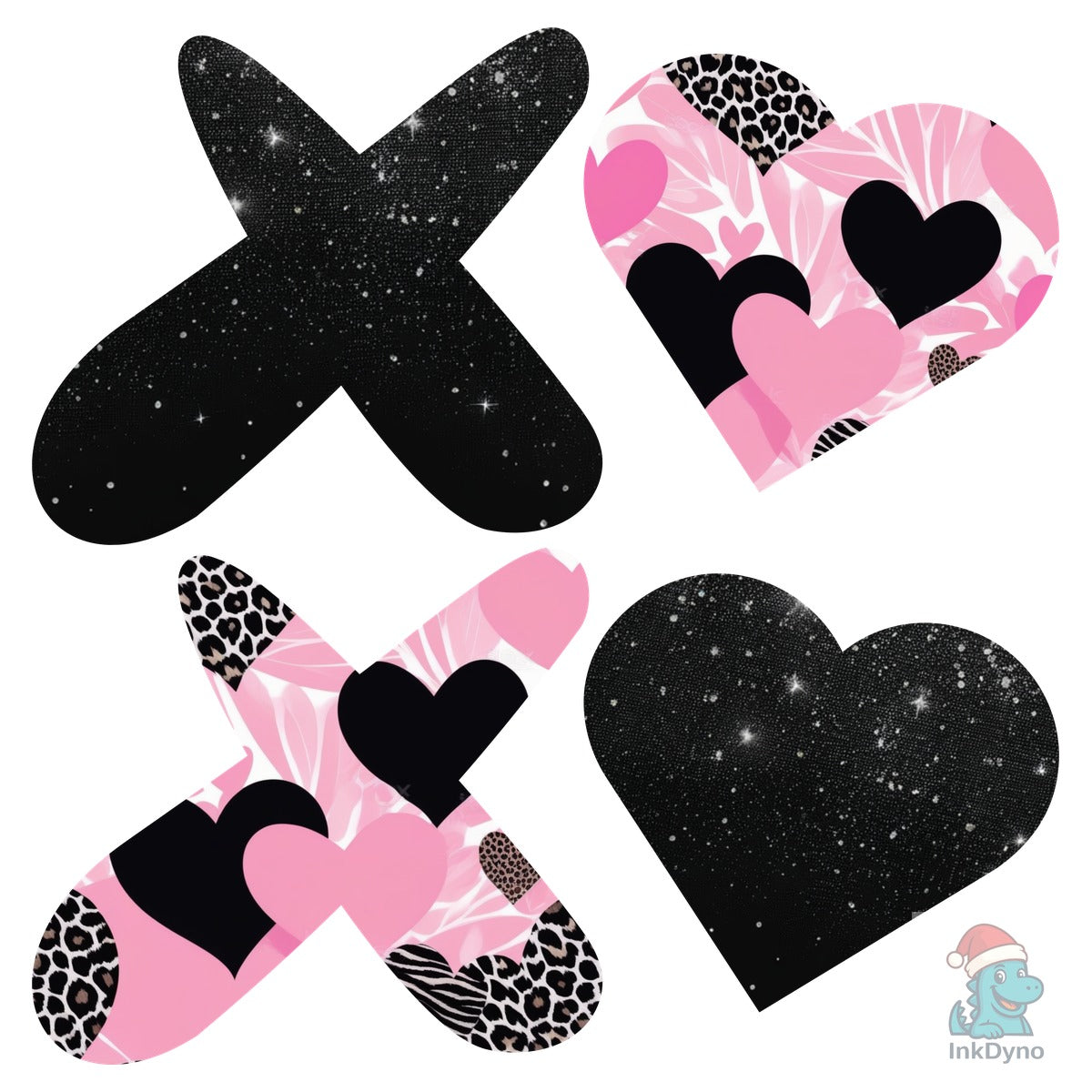 XOXO Black Glitter Valentine's Day