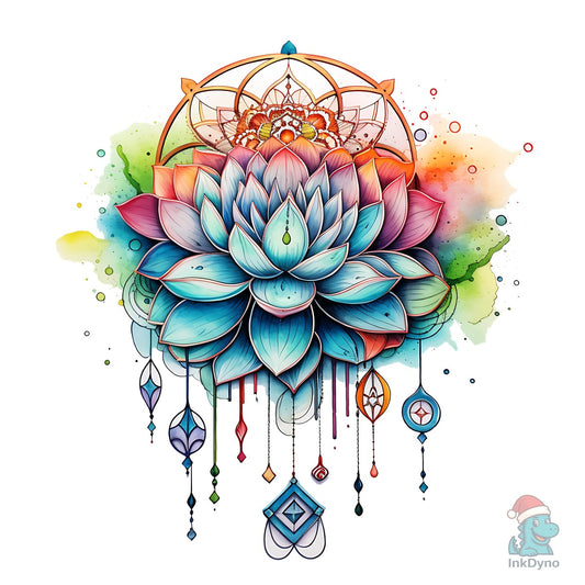 Retro Zen Lotus Flower Dreamcatcher Yoga - DTF Transfer