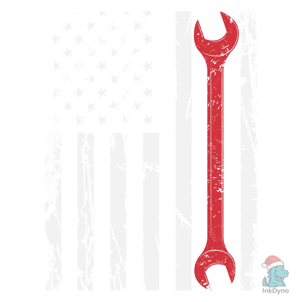 Mechanic with Us Flag T-Shirt Design