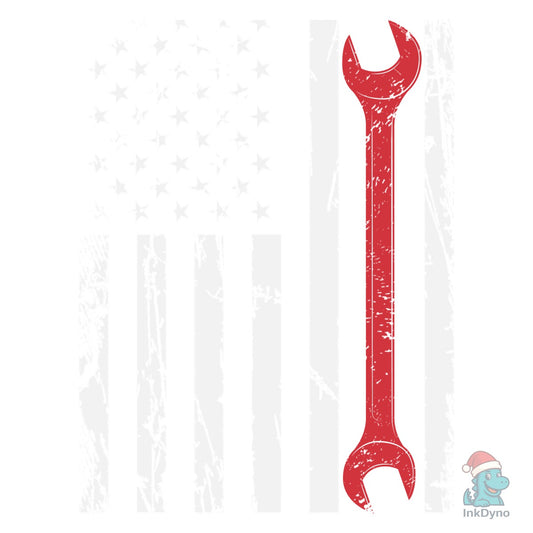 Mechanic with Us Flag T-Shirt Design - DTF Transfer