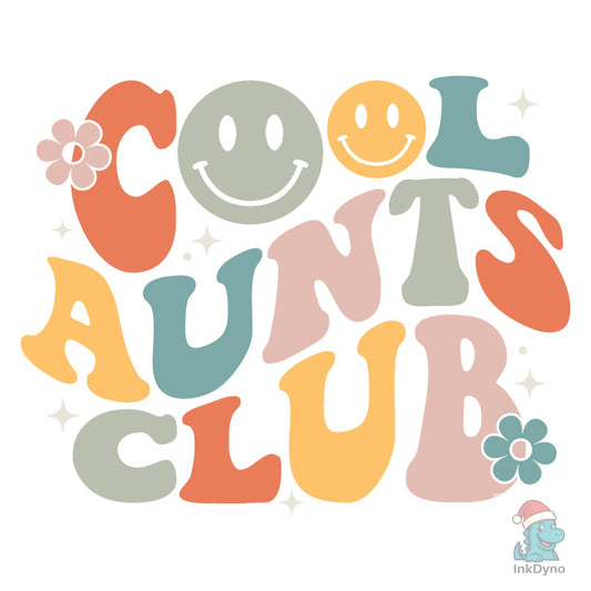 Retro Cool Aunts Club Auntie Shirt - DTF Transfer