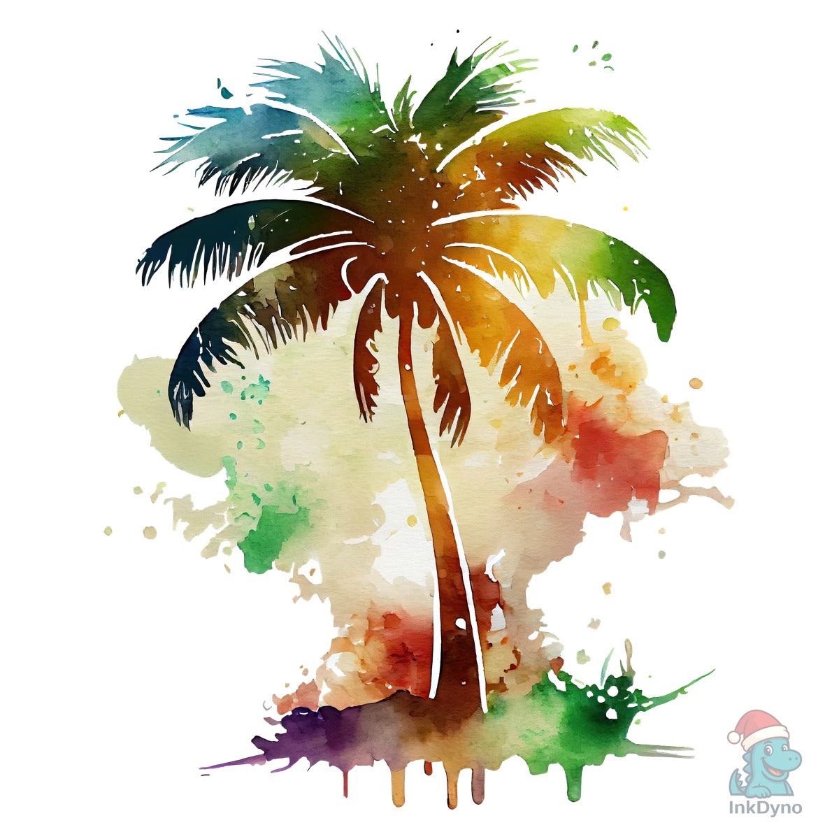 Watercolor Palm Tree T-shirt Sublimation