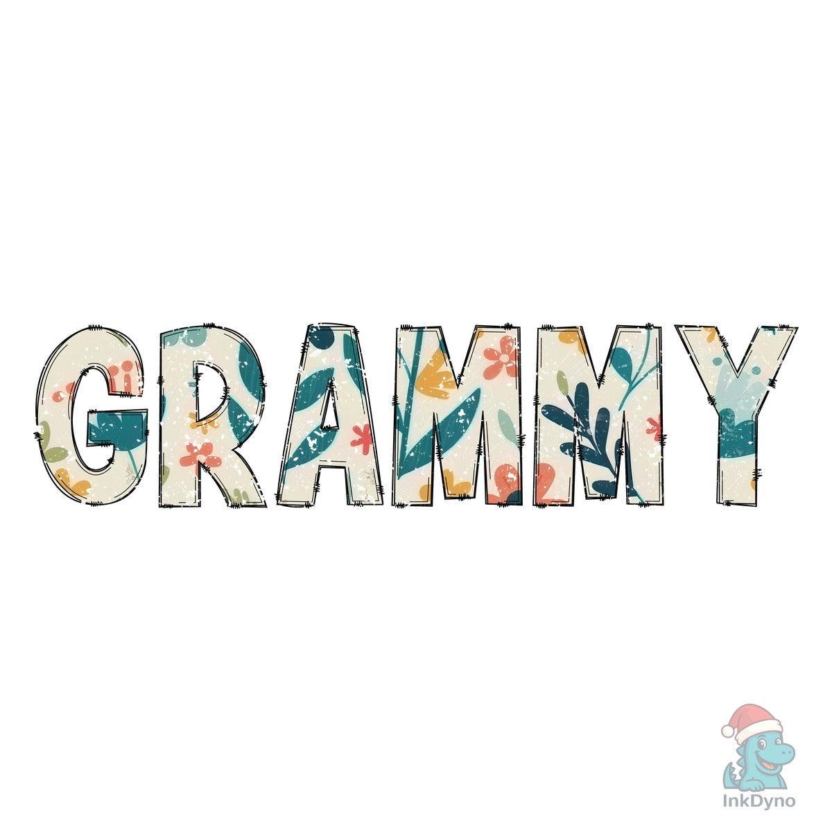 Grammy Grandma Floral Doodle Letters
