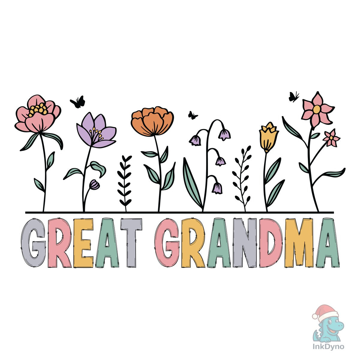 Great Grandma Nana Floral Flower