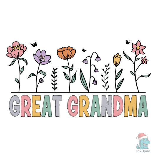 Great Grandma Nana Floral Flower - DTF Transfer