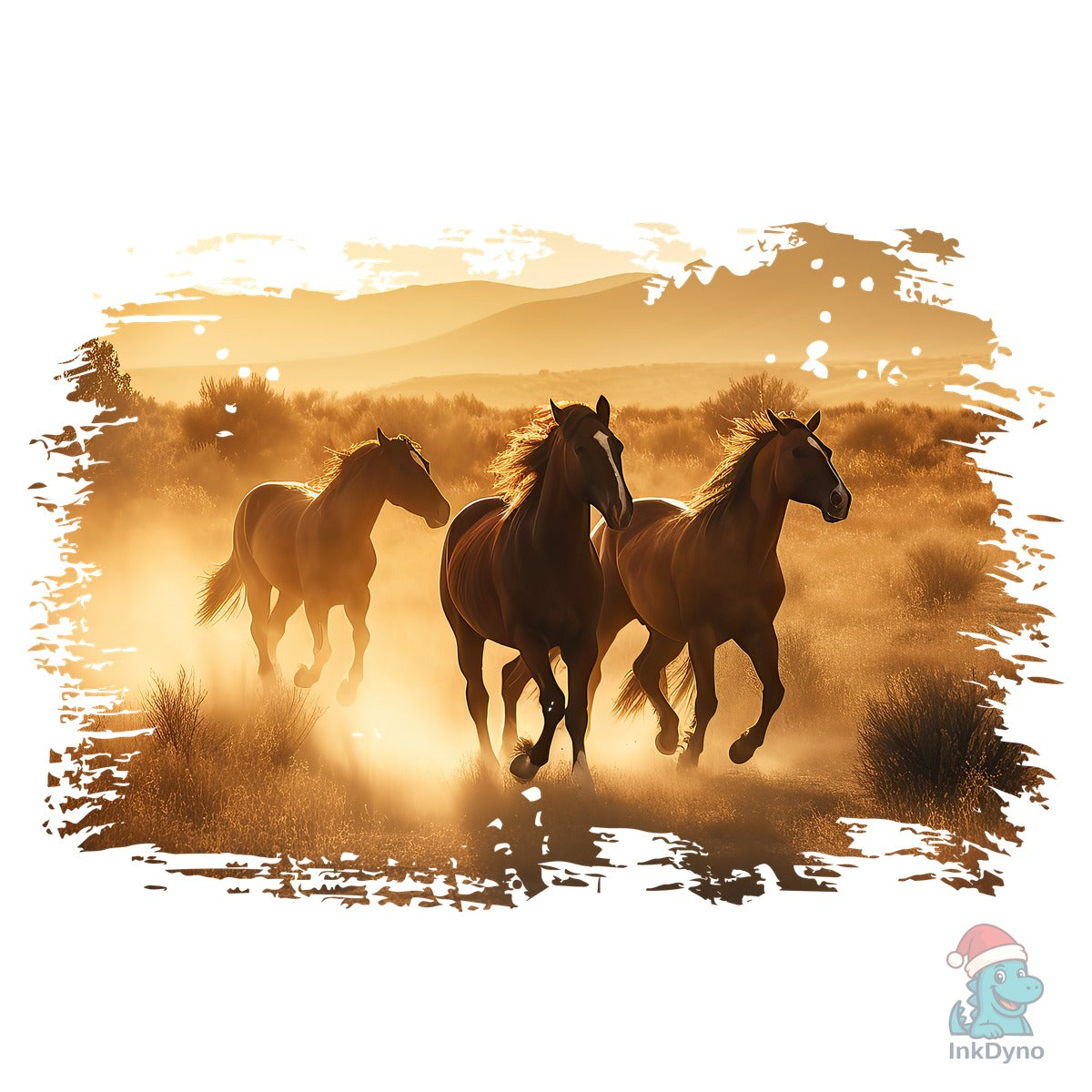 Wild Horses Sunset Press-Ready Design