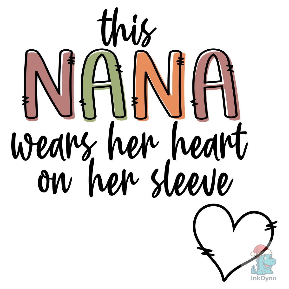 This Nana Wears Her Heart Sleeve