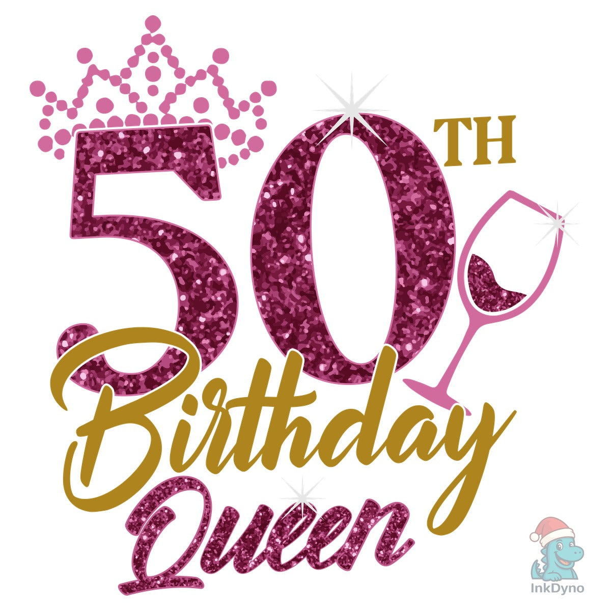 50th Birthday Queen Rhinestone Shirt Decal