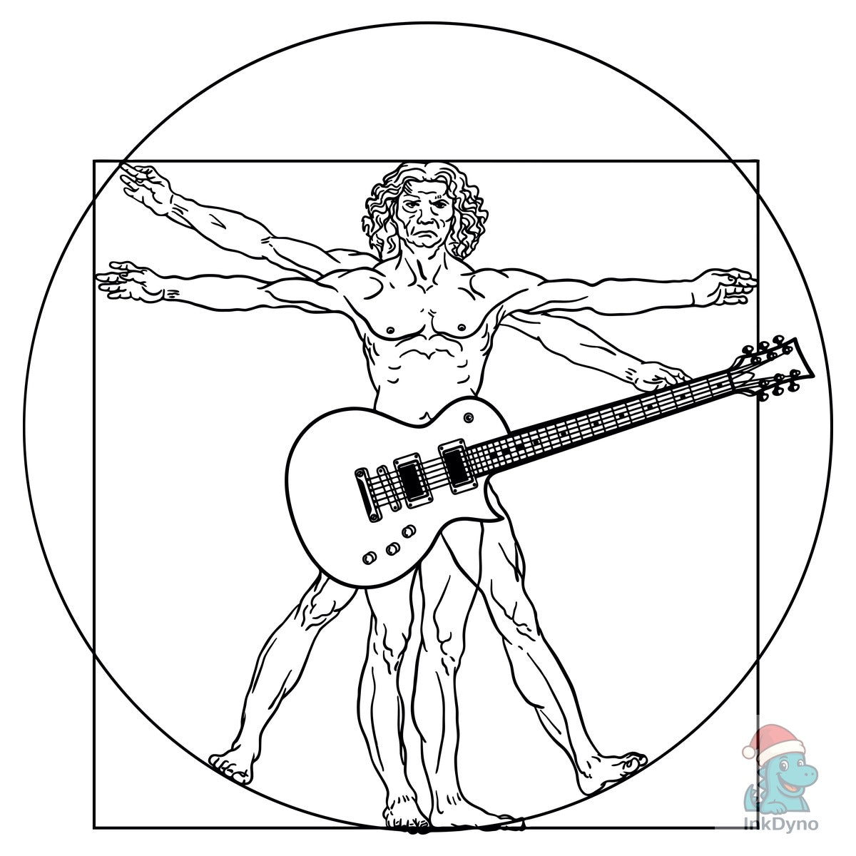 Da Vinci Vitruvian Man Guitar Player