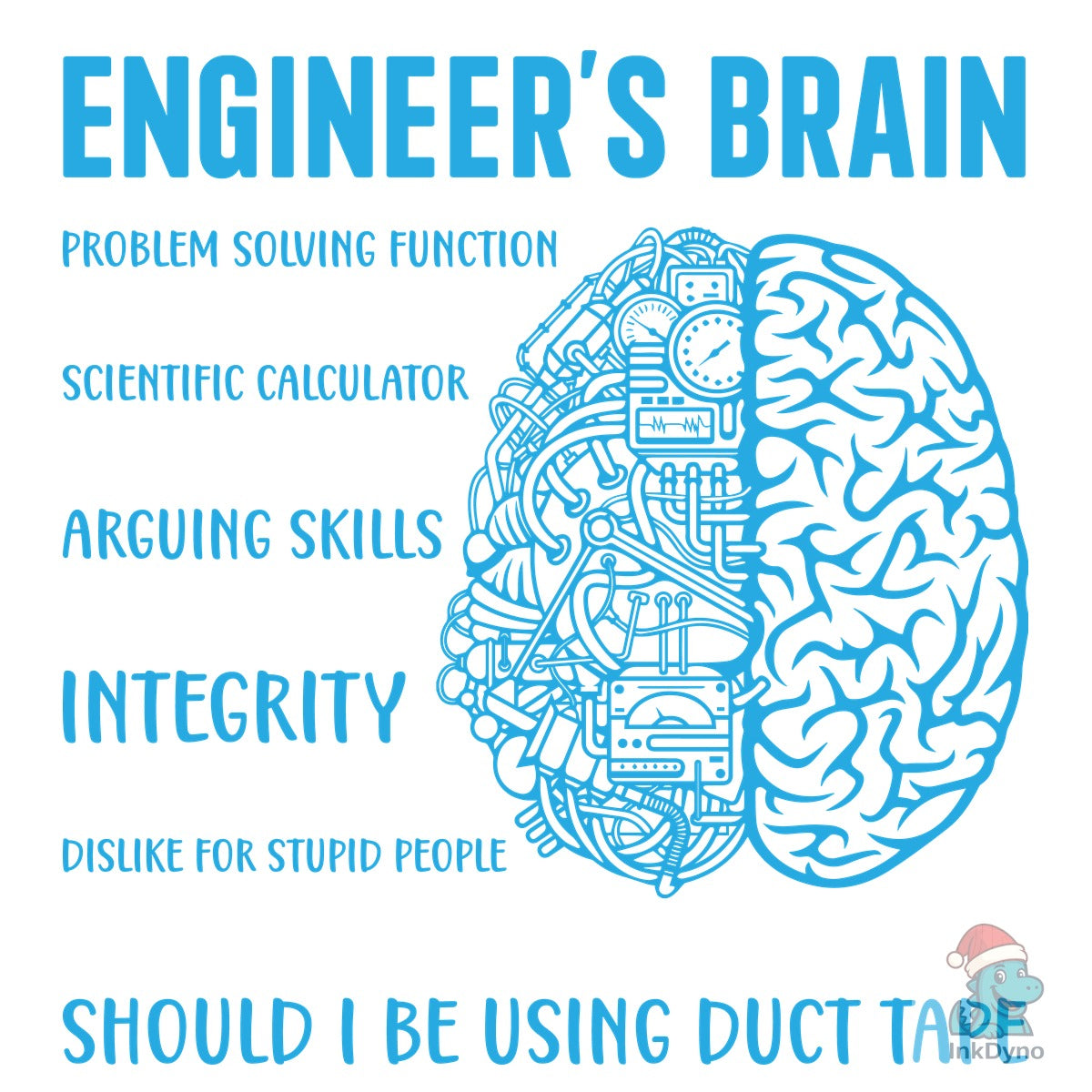 Funny Engineers Brain T-shirt Design
