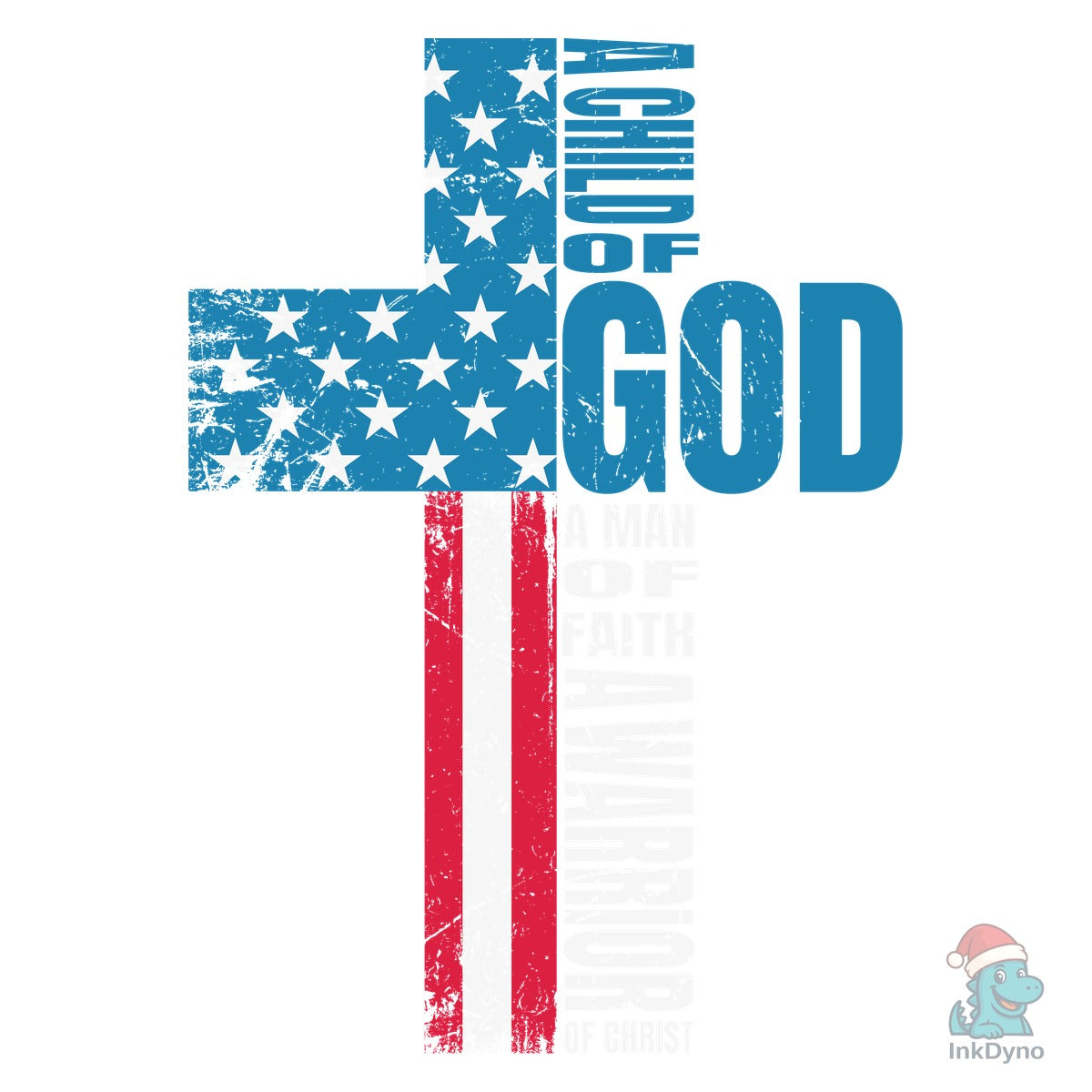 Faith Cross American Flag Christian Tee Art