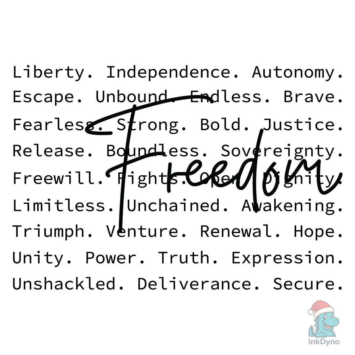Freedom Words 4th of July