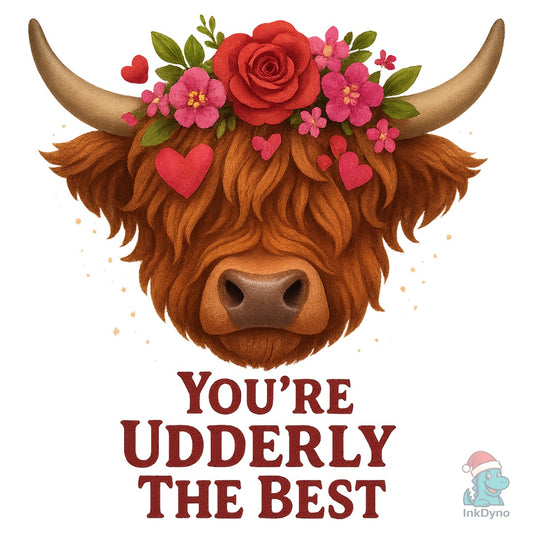 Udderly the Best Highland Cow Clip - DTF Transfer