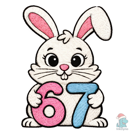 Cute Easter Bunny 6 7 Embroidery - DTF Transfer