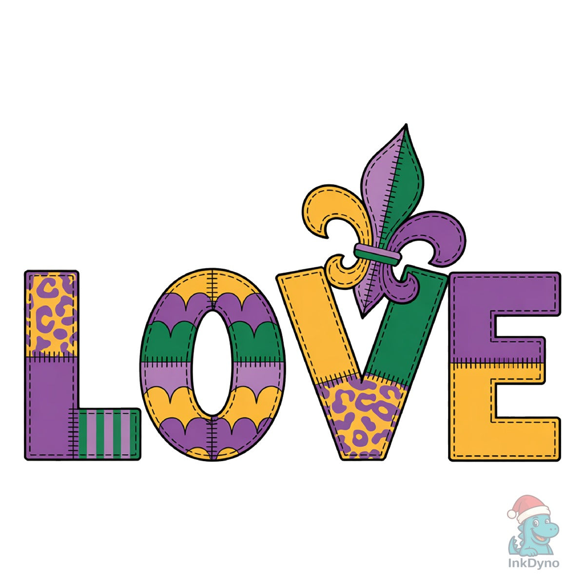 Mardi Gras Love Sublimation Design