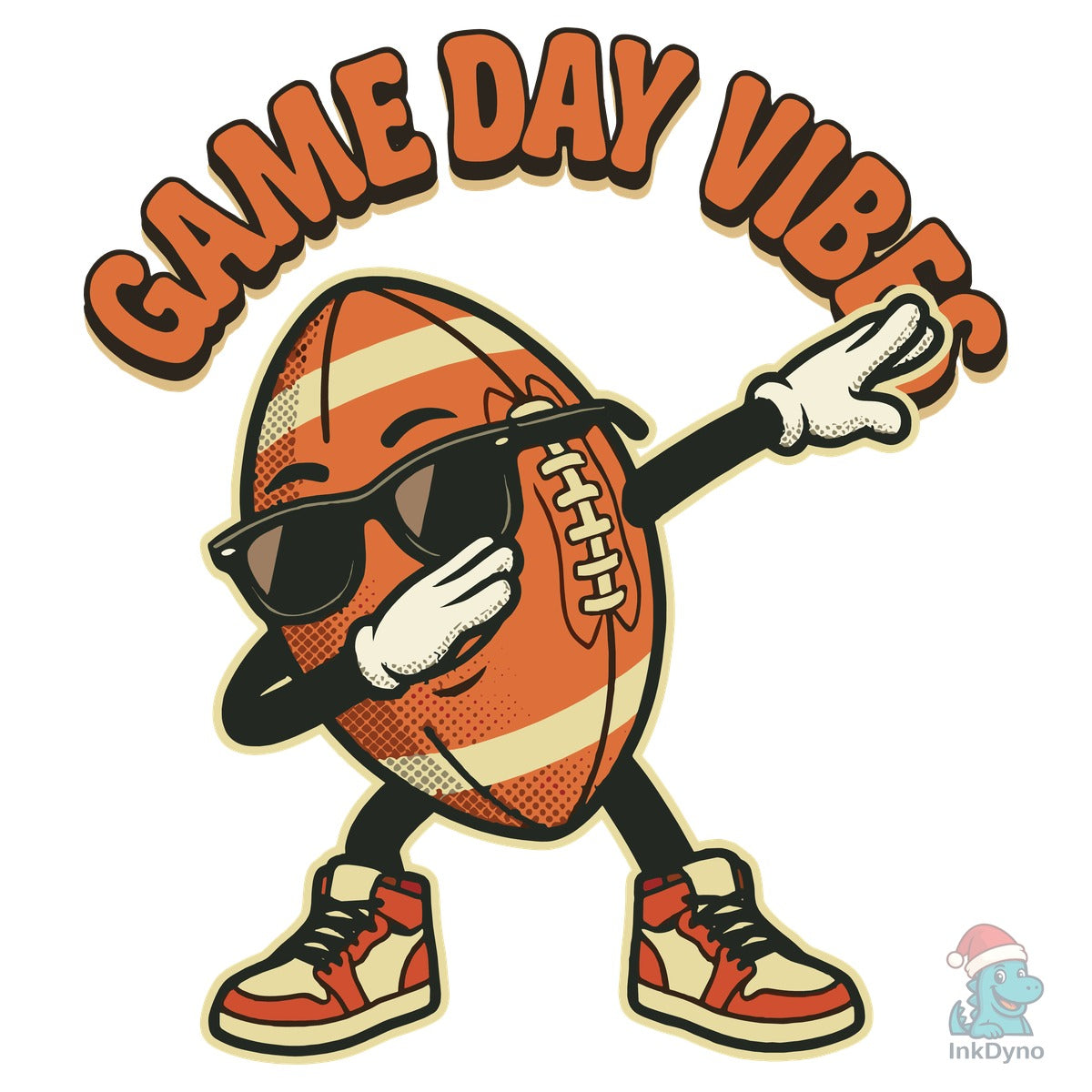 Dabbing Football Game Day Vibes Retro