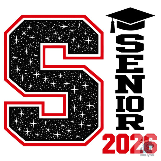 Senior 2026 Letter S - DTF Transfer