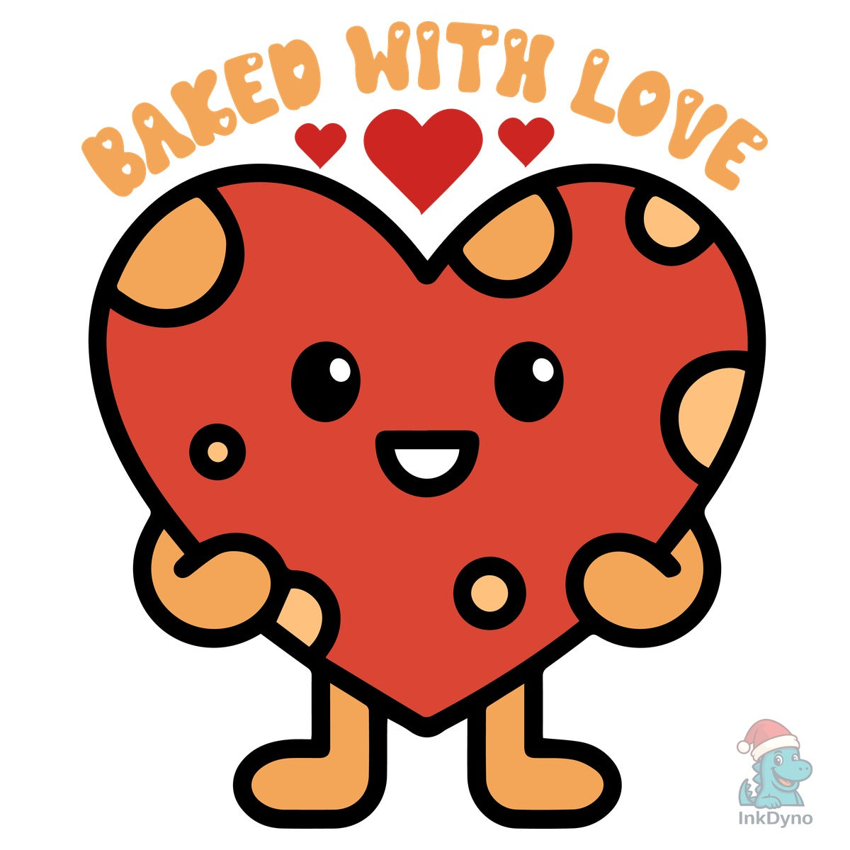 Baked with Love Cute Heart Cartoon