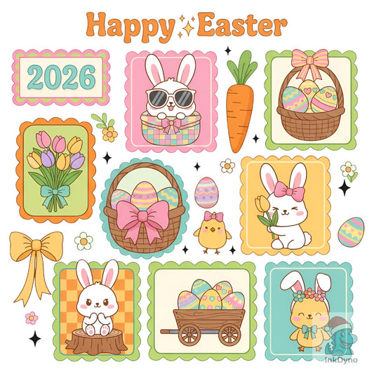 Happy Easter Cute Bunny Easter - DTF Transfer