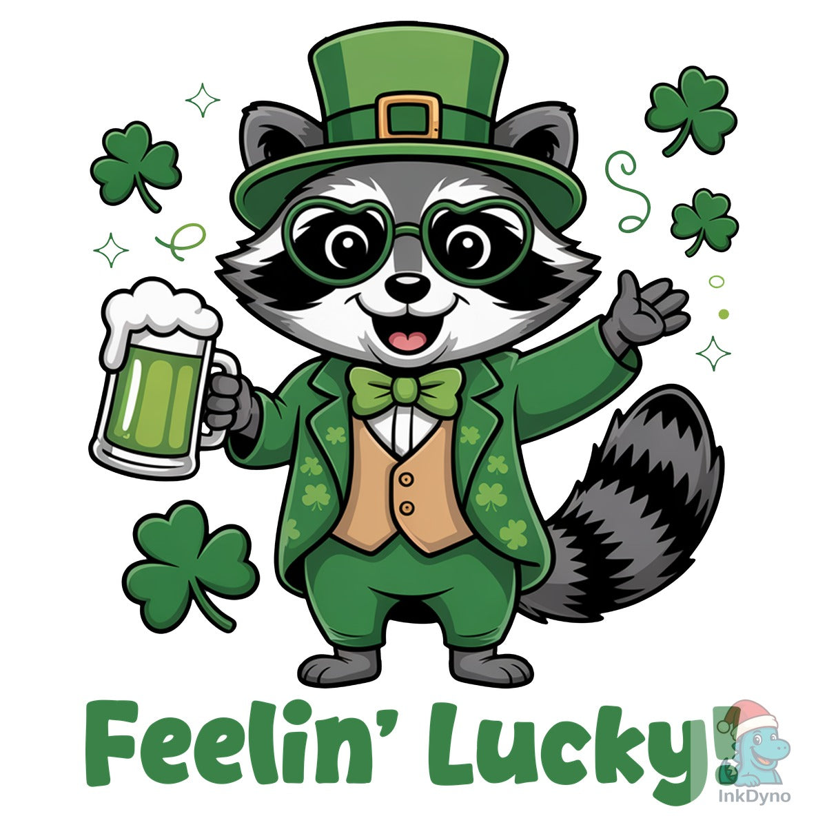 Feelin Lucky Raccoon Design