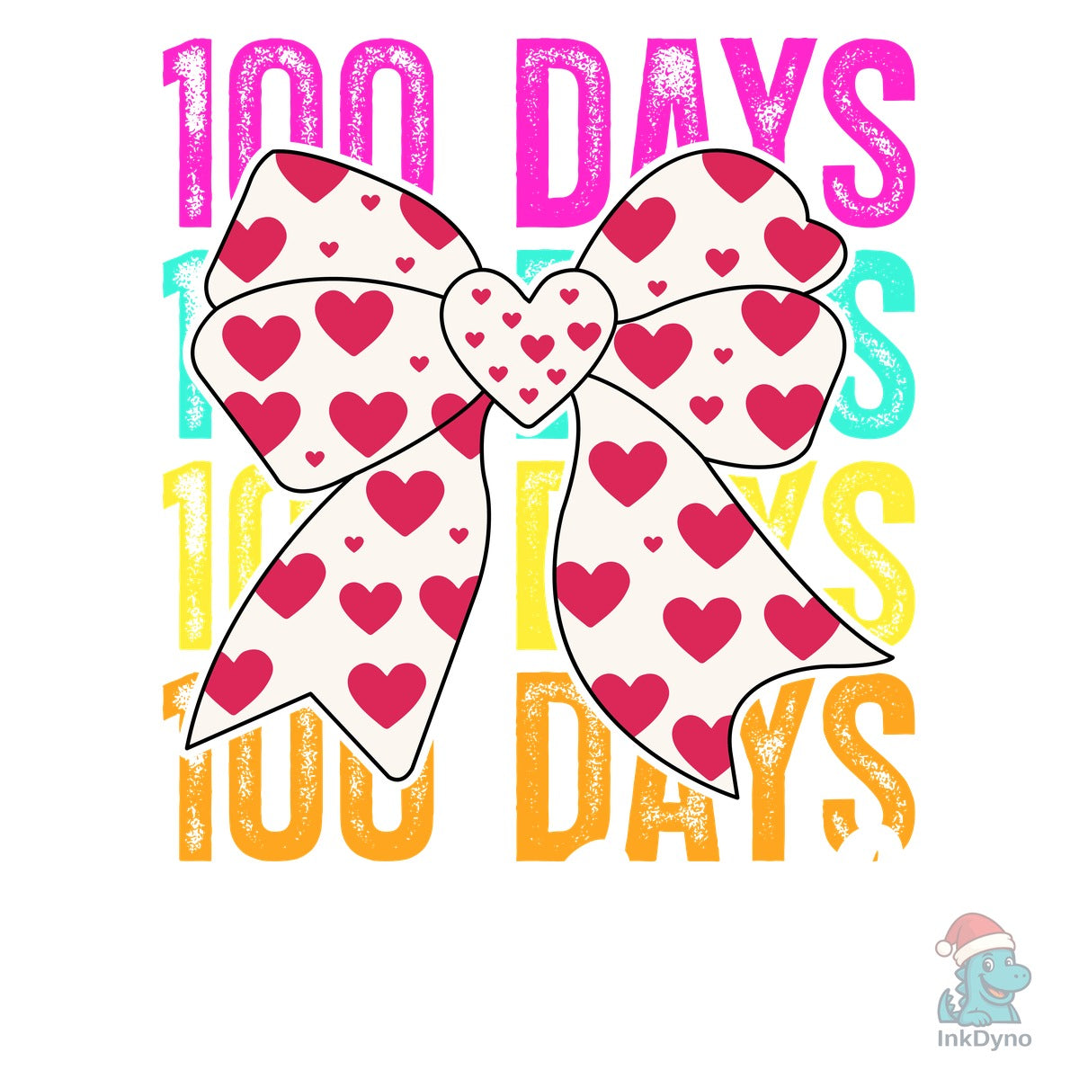 100 Days of School Checkered Bow