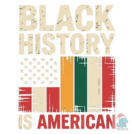 Black History American Flag Afrocen - DTF Transfer
