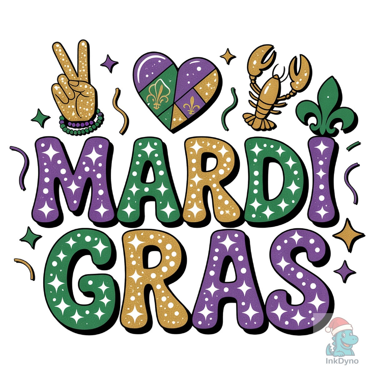 Faux Yarn Retro Mardi Gras