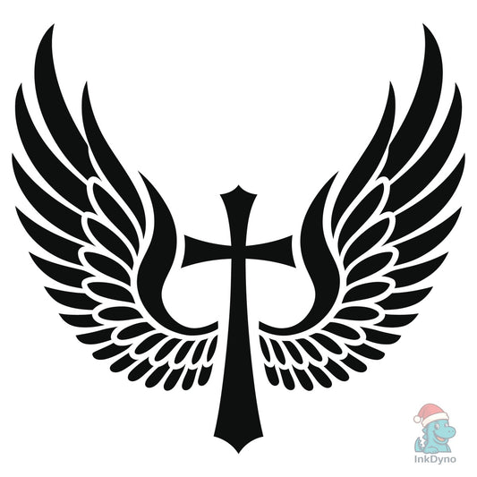 Angel Wings Cross Symbol - DTF Transfer