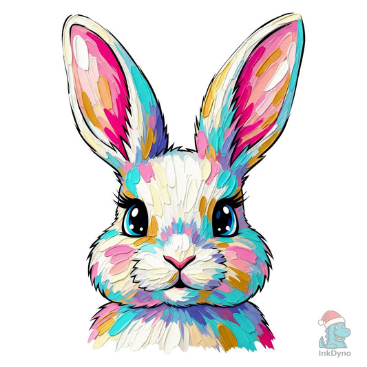 Colorful Painted Easter Bunny - DTF Transfer