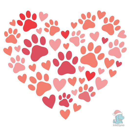 Pet Paw Heart Love Design - DTF Transfer