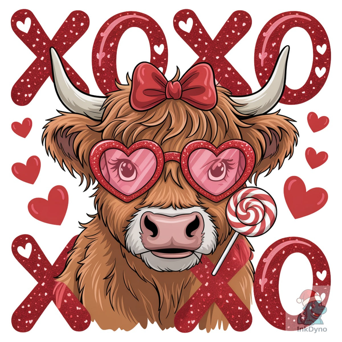 Valentine Highland Cow :XOXO Coquette
