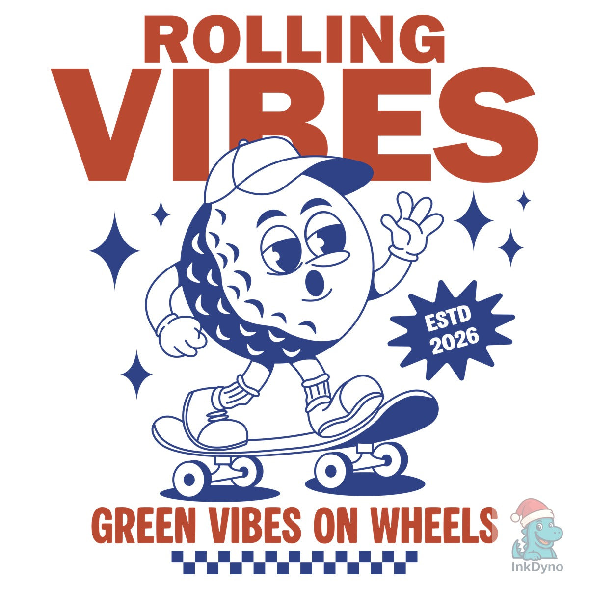 Retro Cartoon Golf Ball Character Design