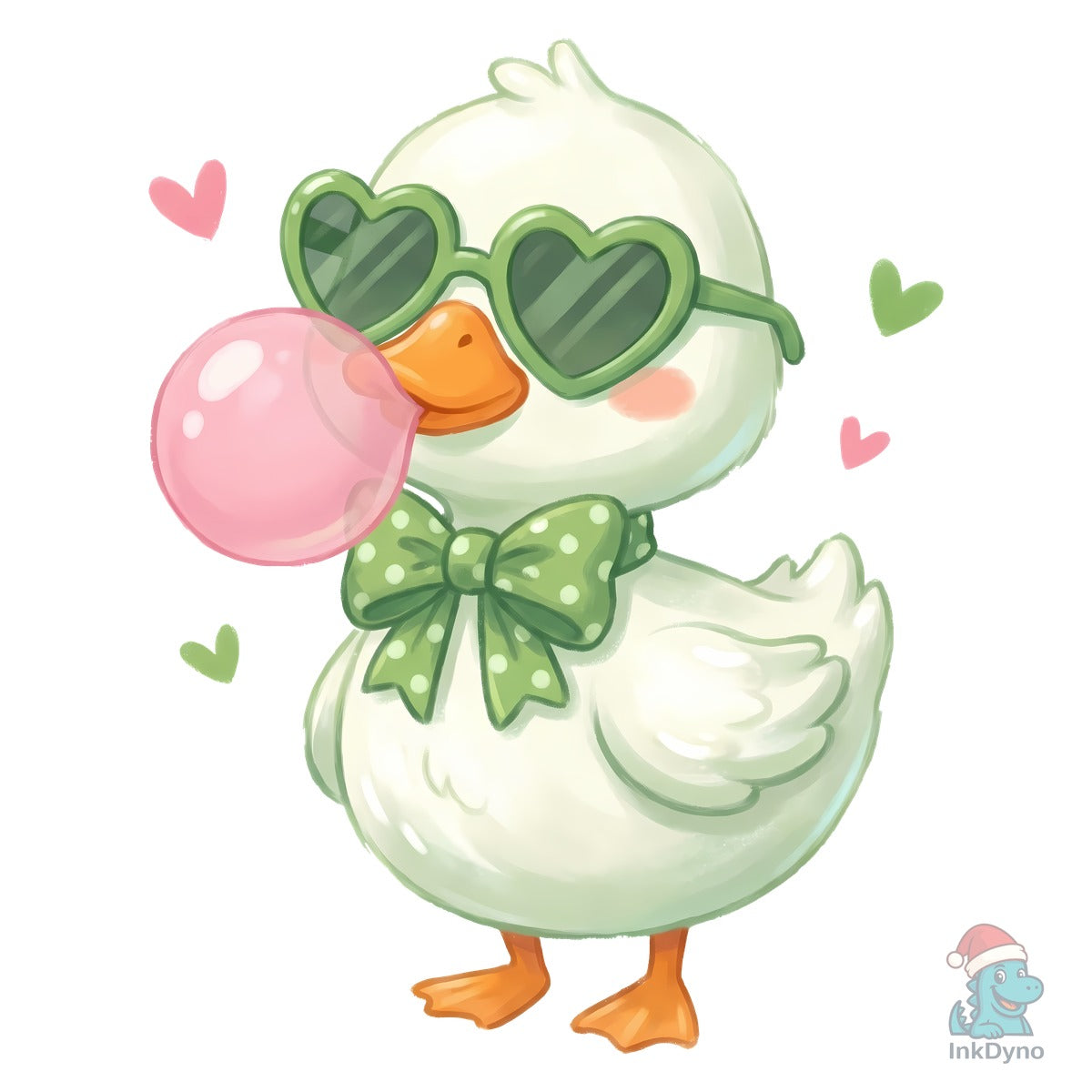 Cute Duck with Heart Sunglasses