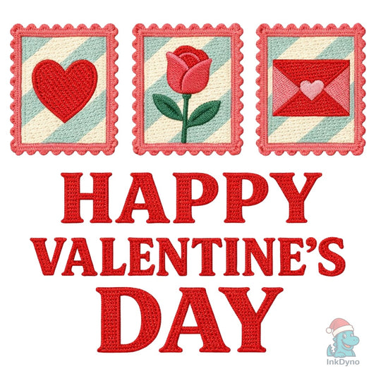 Faux Crochet Happy Valentine's Day - DTF Transfer
