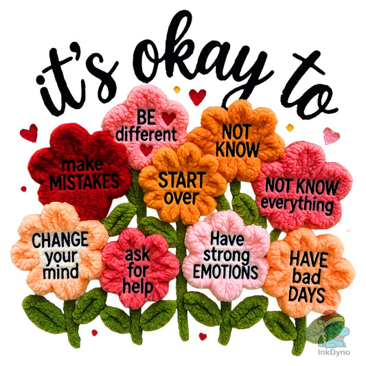 It's Okay to Mental Health Faux Yarn - DTF Transfer