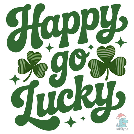 Happy Go Lucky Shamrock Design - DTF Transfer