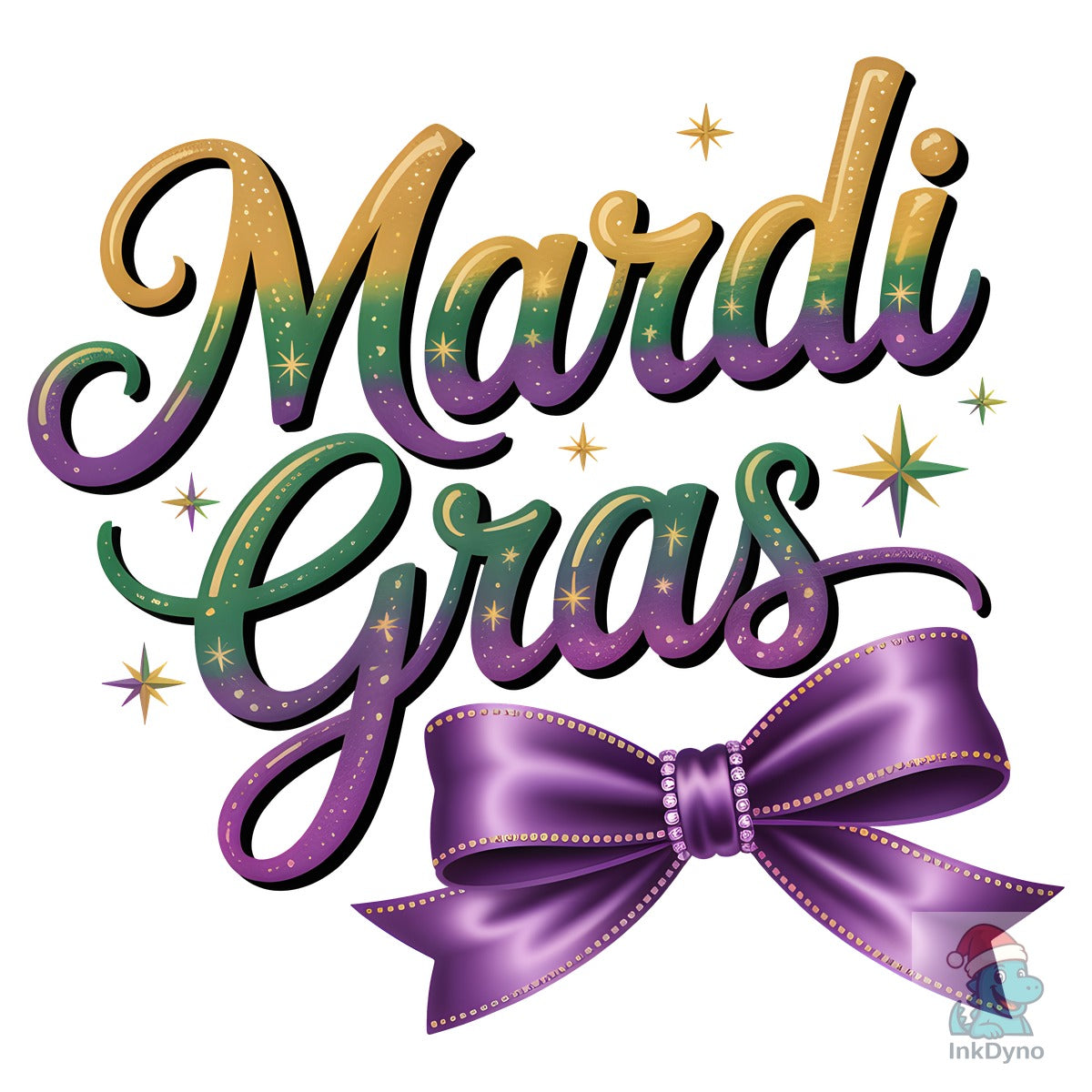 Mardi Gras Bow Typography Design