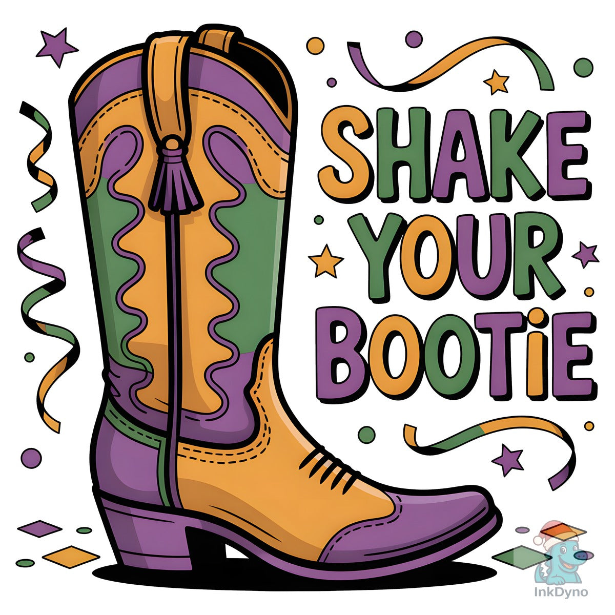 Shake Your Bootie Mardi Gras Design