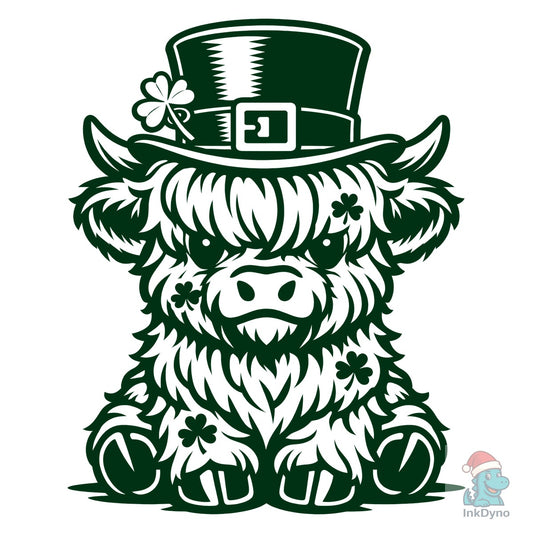 Cute St. Patrick's Highland Cow - DTF Transfer