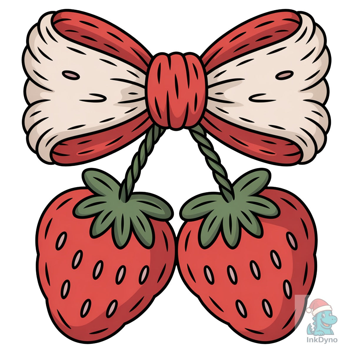 Strawberry Bow Faux Yarn Crochet