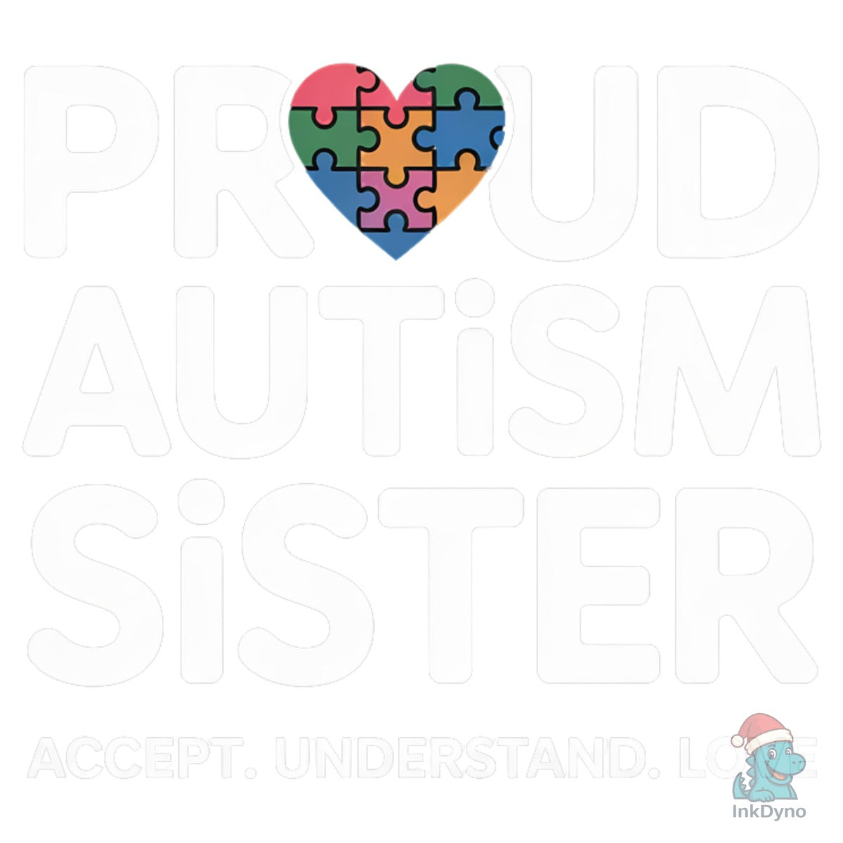 Proud Autism Sister Puzzle Heart