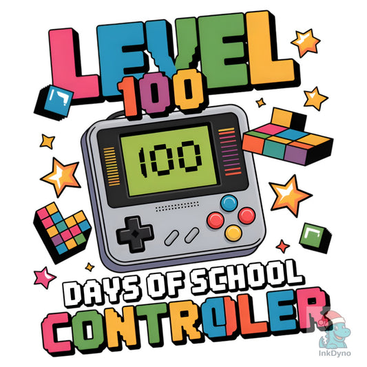 Level 100 Days of School Gamer Design - DTF Transfer