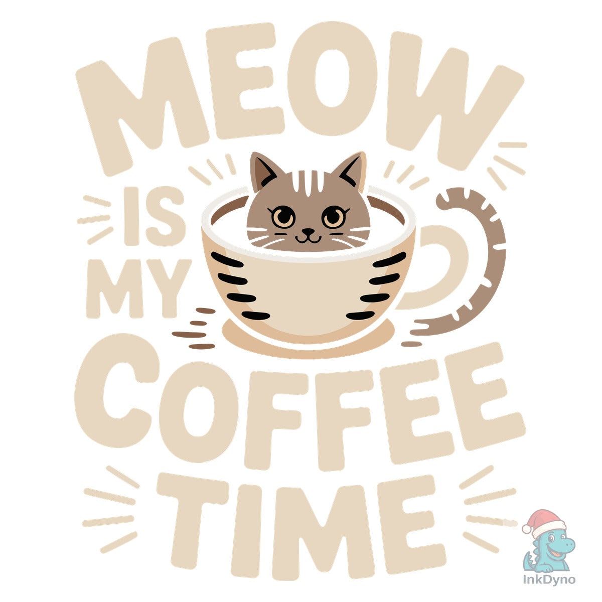 Meow is Coffee Time T Shirt Design